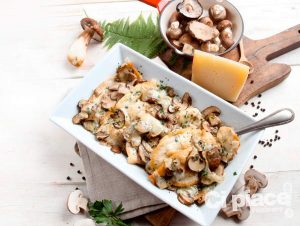 scaloppe con bitto e funghi