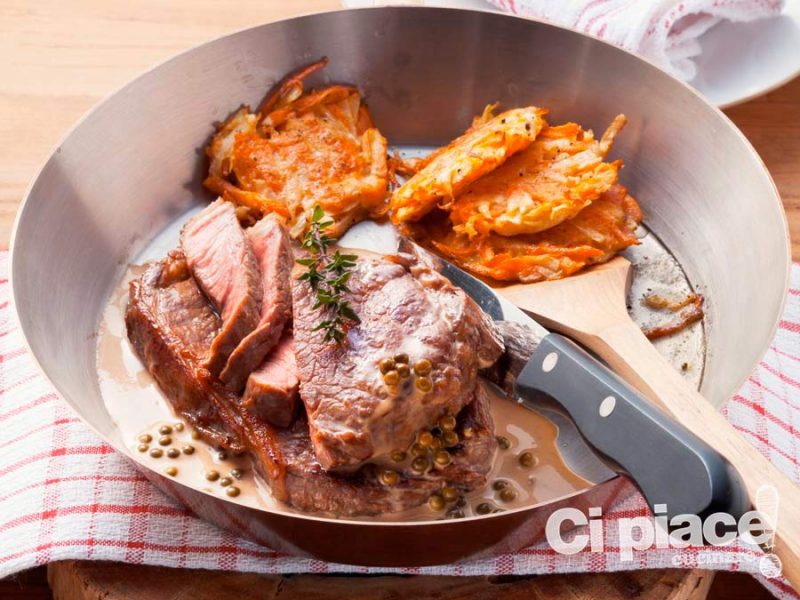 Tagliata al pepe verde