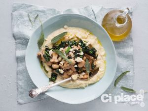 Polenta bianca con funghi