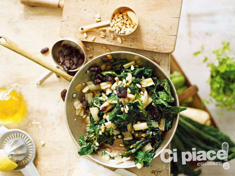 Bietole con uvetta e pinoli