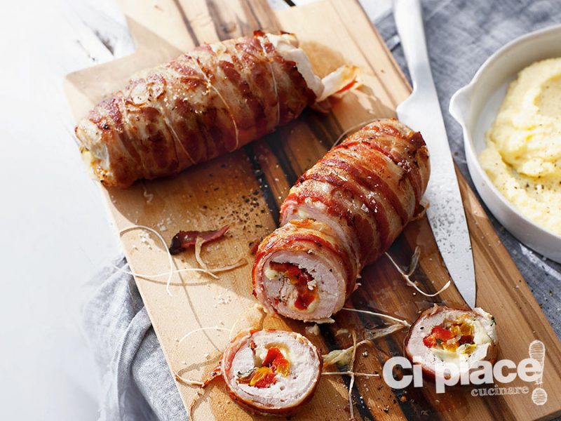 Involtini di pollo con i peperoni
