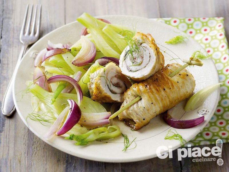 Involtini di tacchino con finocchi