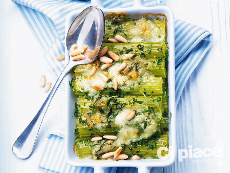Lasagne di sedano e pinoli