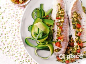 Filetti di persico al vapore con dadolata