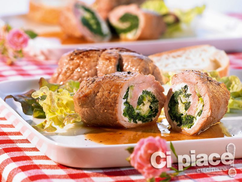 Involtini di vitello con spinacini e ricotta