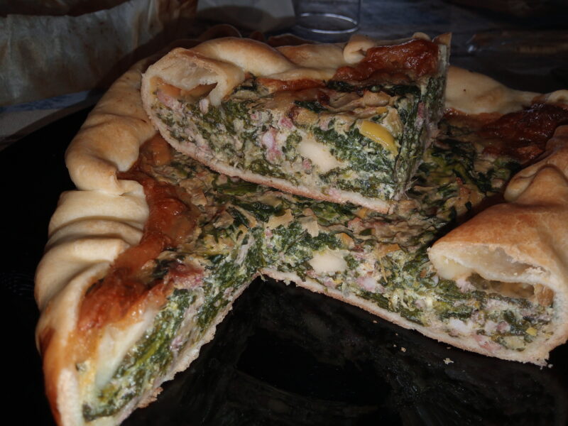 Torta salata spinaci e porri
